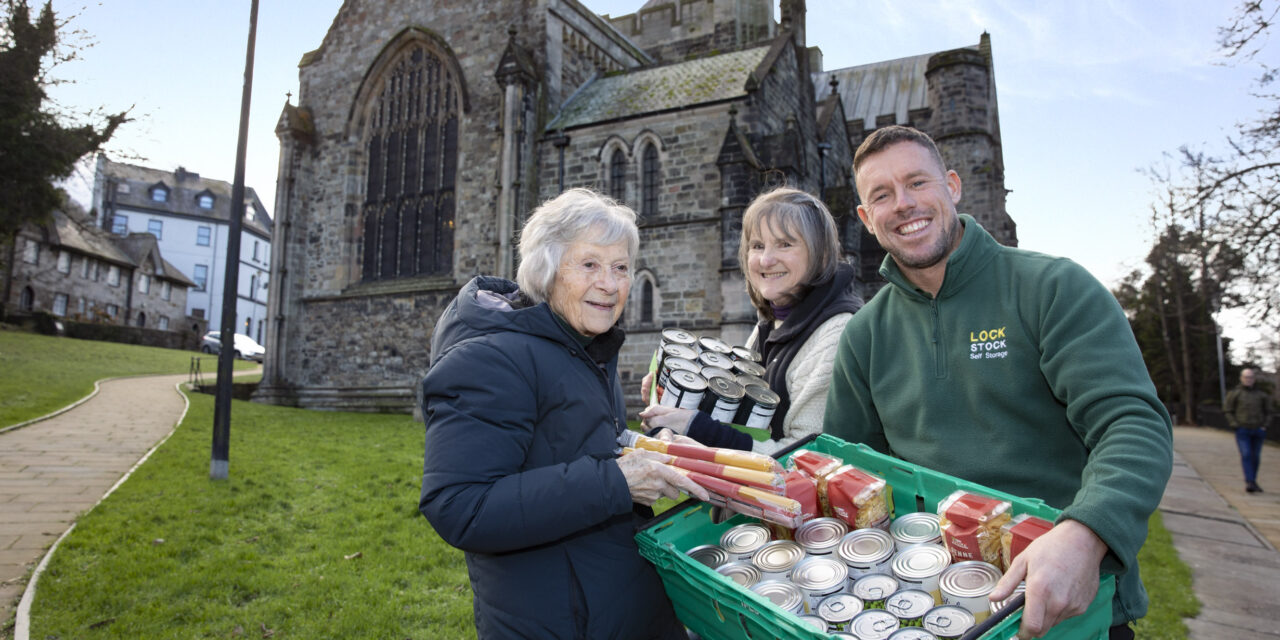 Bangor Cathedral Foodbank boost from storage giant ahead of the Christmas rush