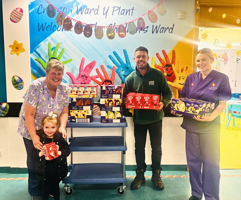 Easter Cheer Delivered to Children at Ysbyty Gwynedd by Lock Stock Self Storage
