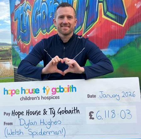 Welsh Spiderman on Cloud Nine after raising thousands for hospices